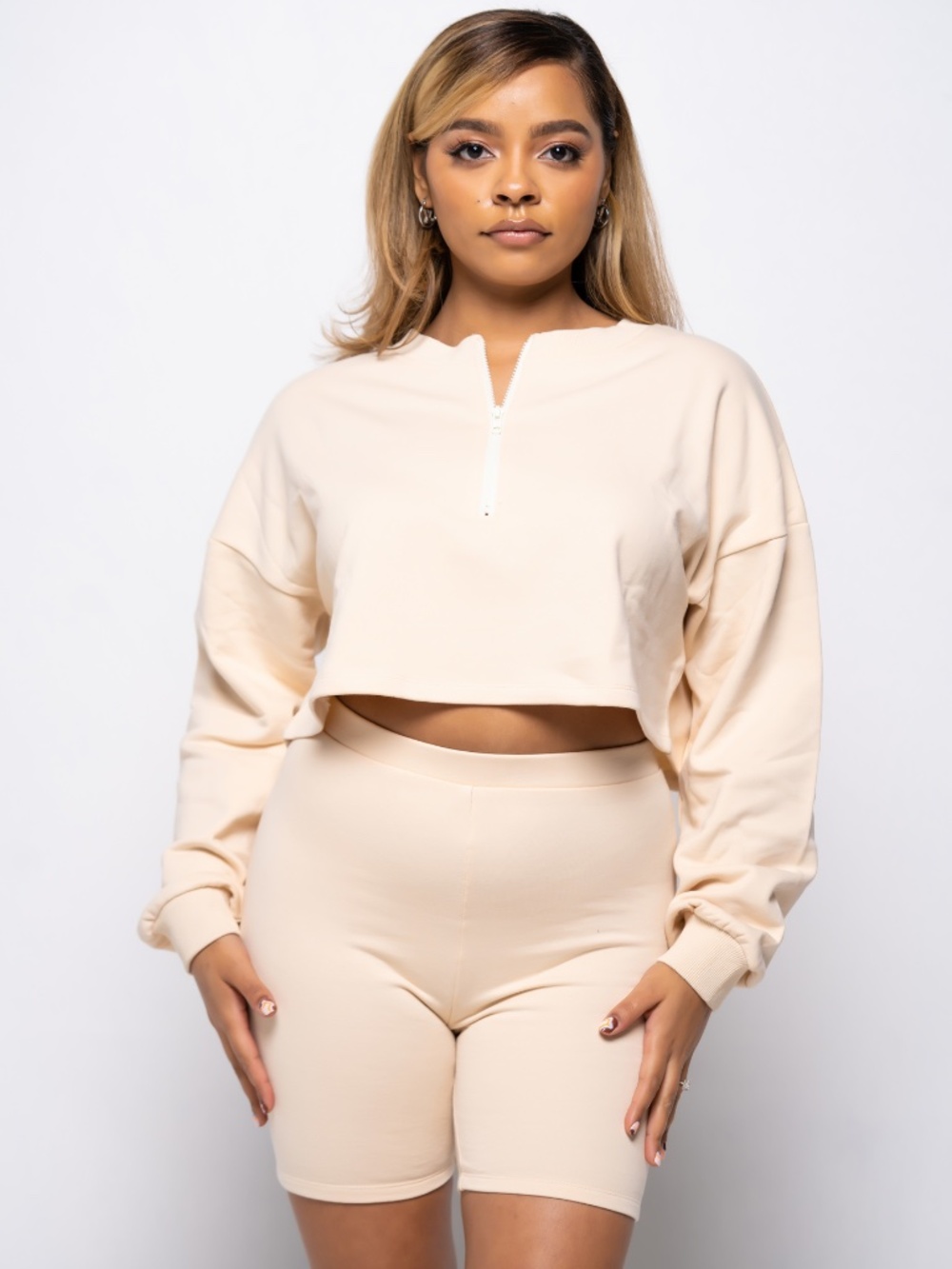 Butta Love The Label 'Very Rich' Two Piece Sweatshirt & Biker Shorts Set